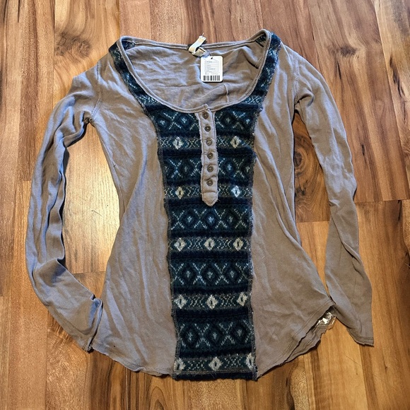 Free People Tops - NWT Free People Countryside Swit Long Sleeve Henley Rare Cottagecore Size XS